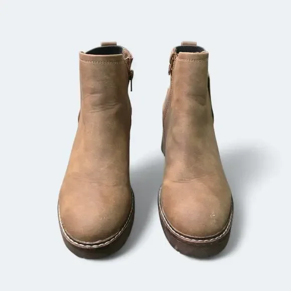 B52 By Bullboxer Chelsea Lug Bootie Brown Faux Leather Womens Size 6 - Picture 2 of 5